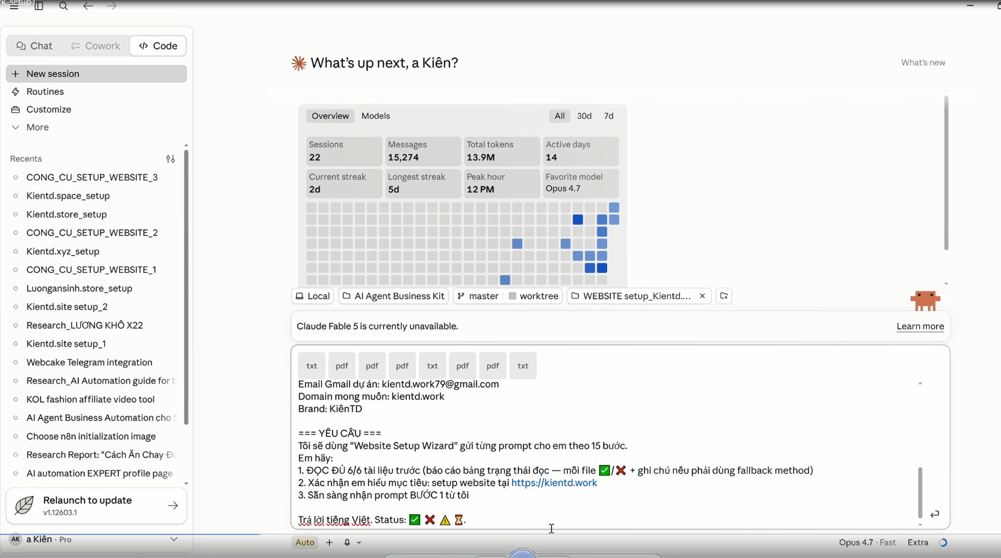 Bước 3 — Copy prompt và dán vào Claude